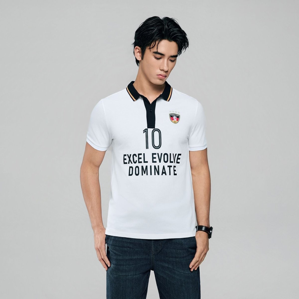 Men Slim Cotton Lycra World Cup Polo