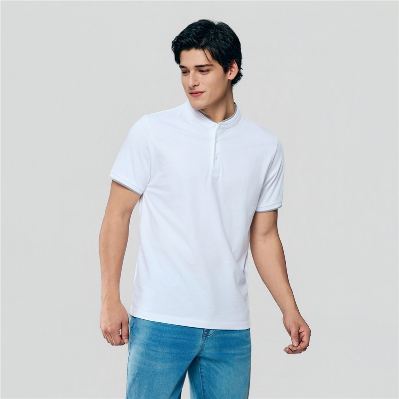 Men's Cotton Jersey Henley Short Sleeve Slim Fit Tee