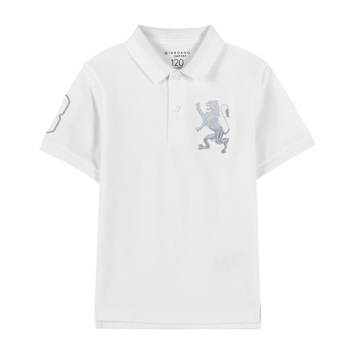 Kids' Lion Polo: 3D Embroidery, Comfort Piqué, Classic Style