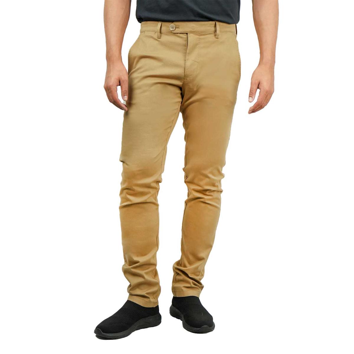 Men's Low Rise Slim Fit Cotton Twill Khakis