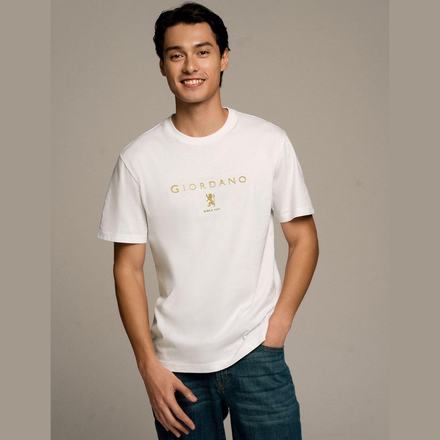 Men's Cotton Signature Print Slim Fit Tee