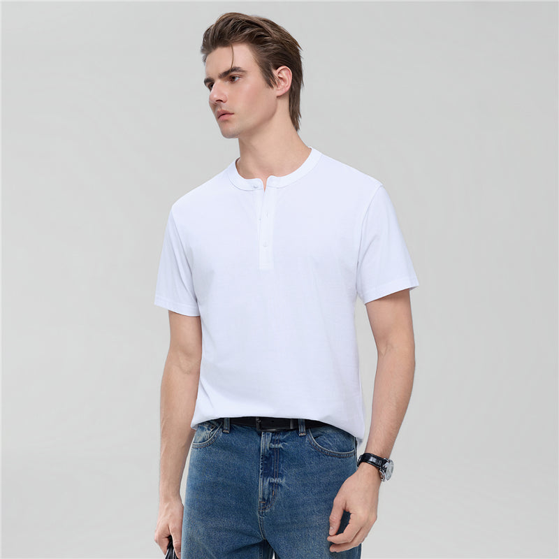 Men’s Slim Henley Short-Sleeve Button Front Tee