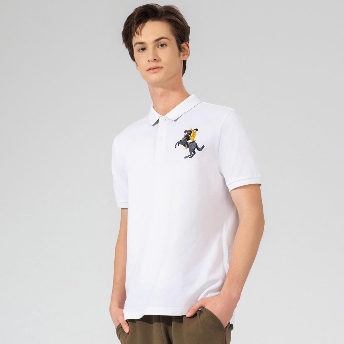 Men's Slim Fit Cotton Short Sleeve Napoleon Polo