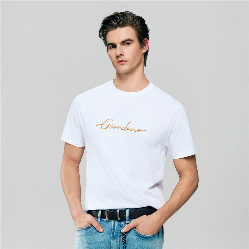 Men’s Slim Fit Cotton Signature Print Tee