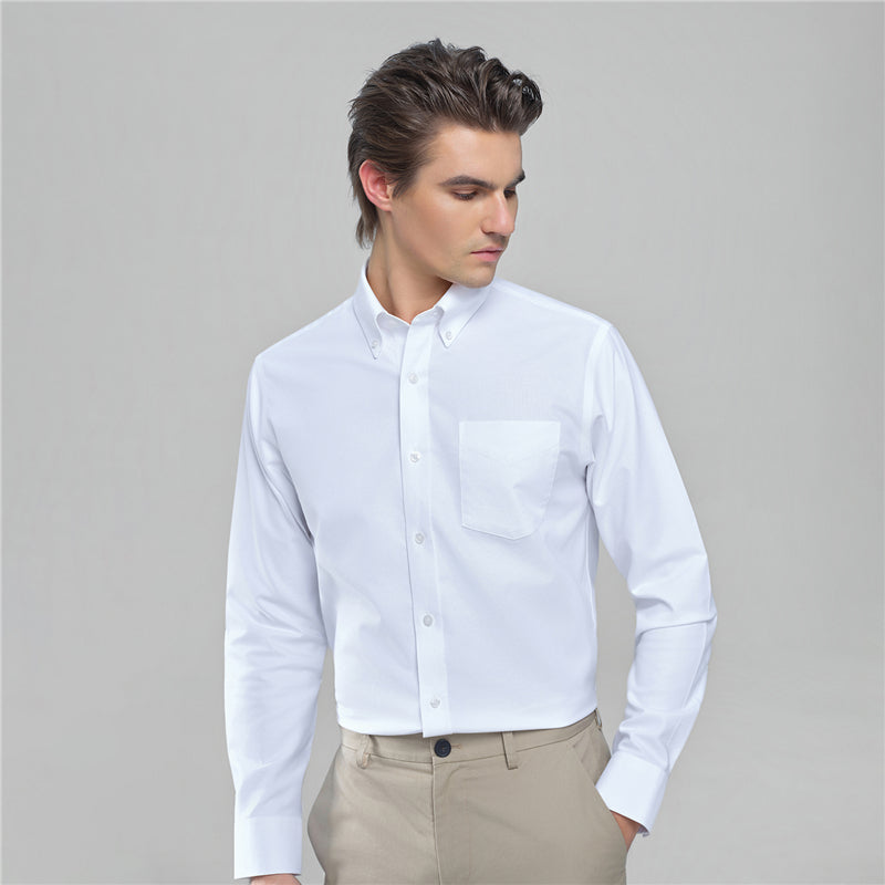 Men’s Cotton Long-Sleeve Wrinkle-Free Shirt
