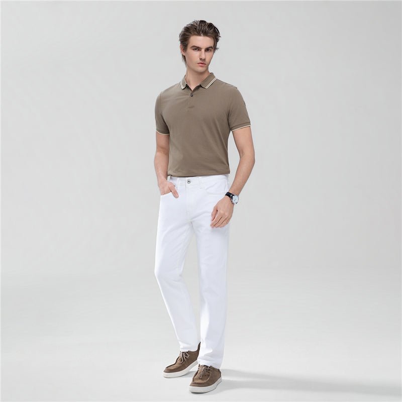 Men's Skinny Taper Stretch Denim Jeans With Elastic Waist