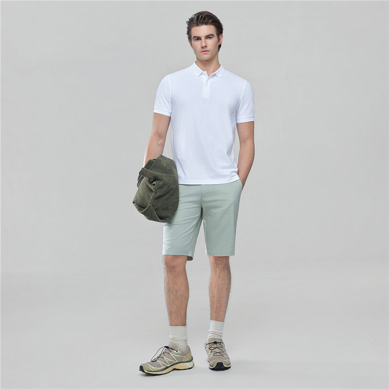Men’s Slim Solid Pique Cotton Lycra Polo with Flat Knit Collar & Soft Finish