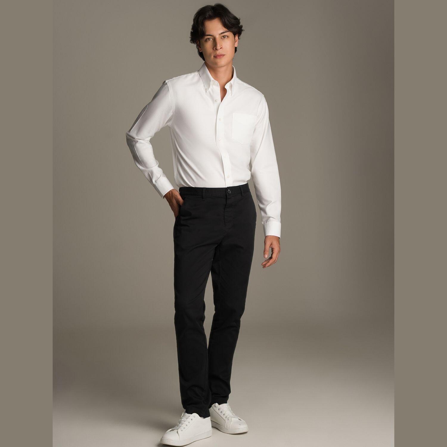 Men's Wrinkle-Free Cotton Oxford Long Sleeve Shirt