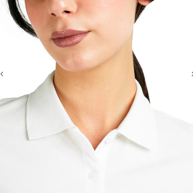 Woman Cotton/Lycra Pique Flat Kint Color Short Sleeve Clase Slim Solid Polo