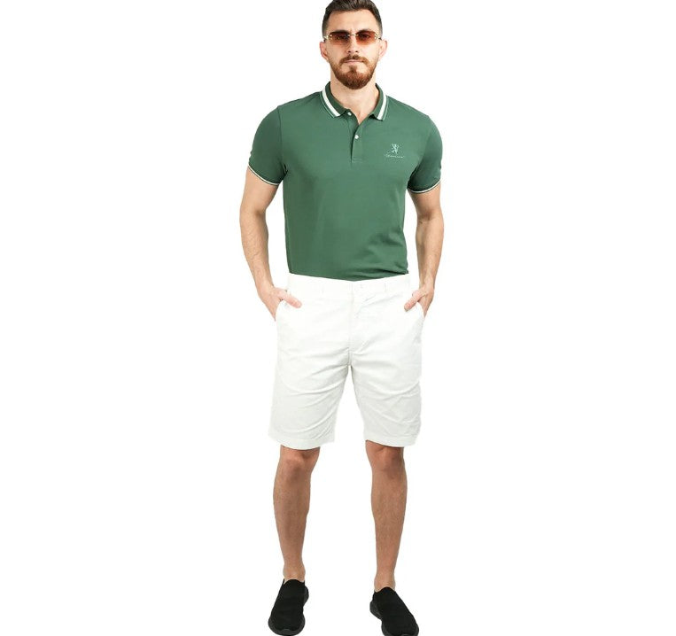 Man's Shorts Cotton/Spindex Twill Low Rise Slim Triple Bermuda
