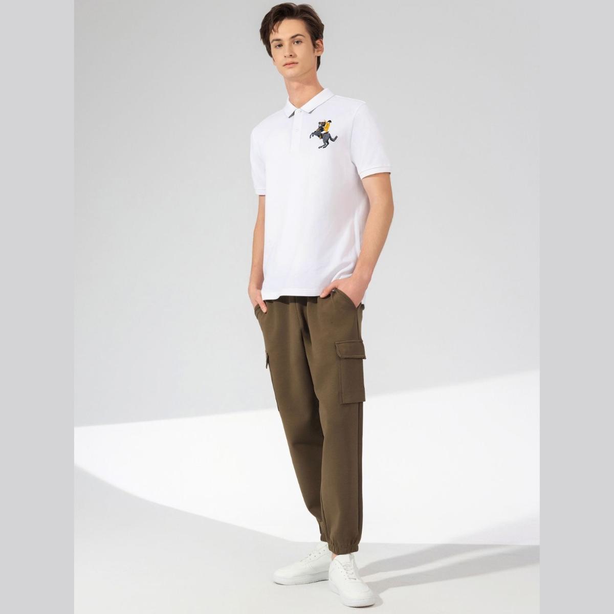 Men's Slim Fit Cotton Short Sleeve Napoleon Polo