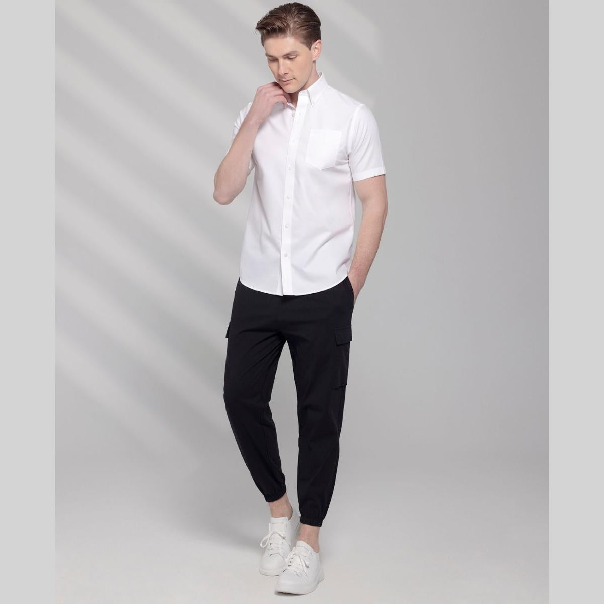 Men's Wrinkle-Free Short Sleeve Cotton Oxford Shirt