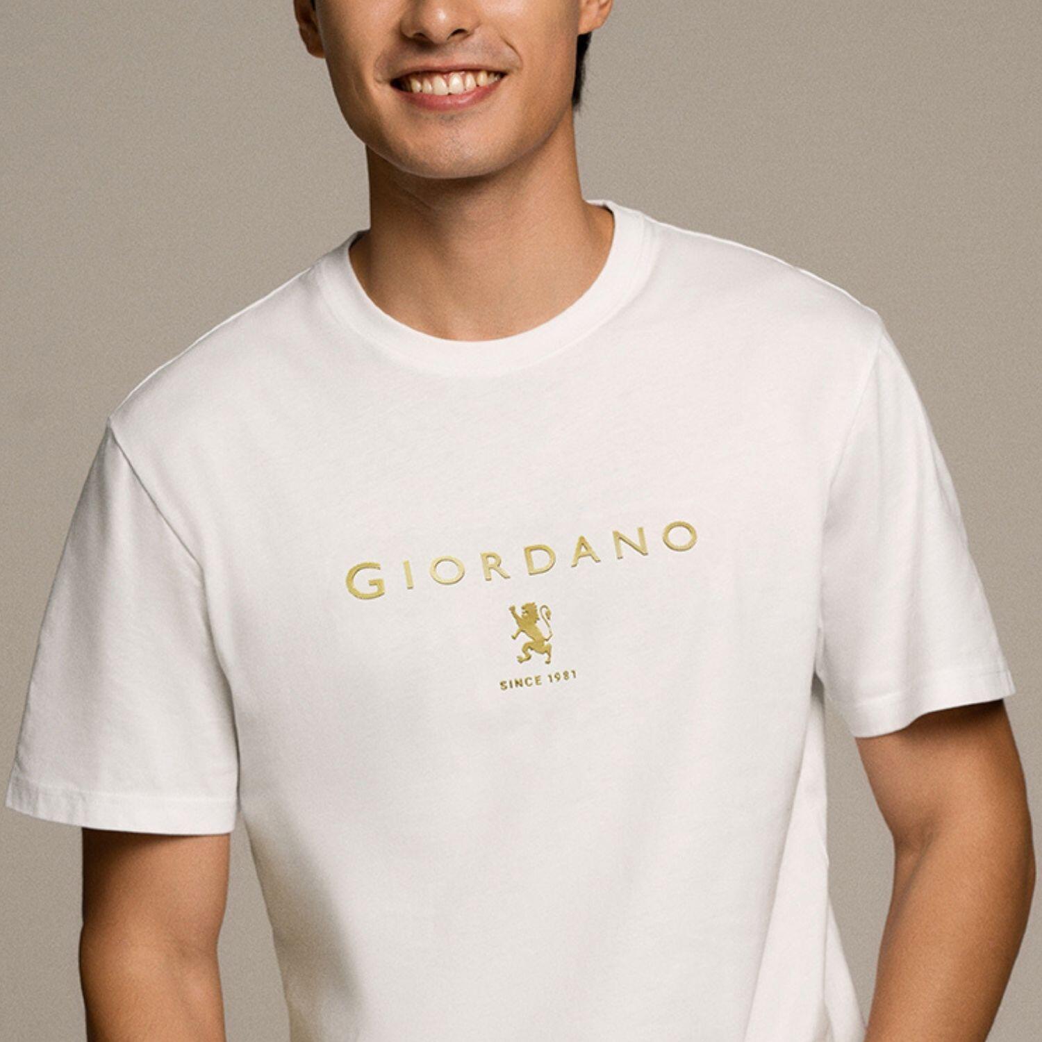 Men's Cotton Signature Print Slim Fit Tee