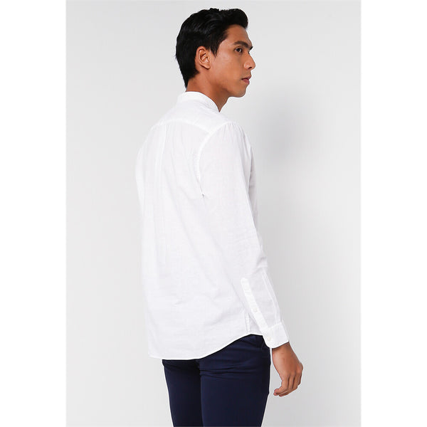 Men's Linen Cotton Slim Long Sleeve Shirt