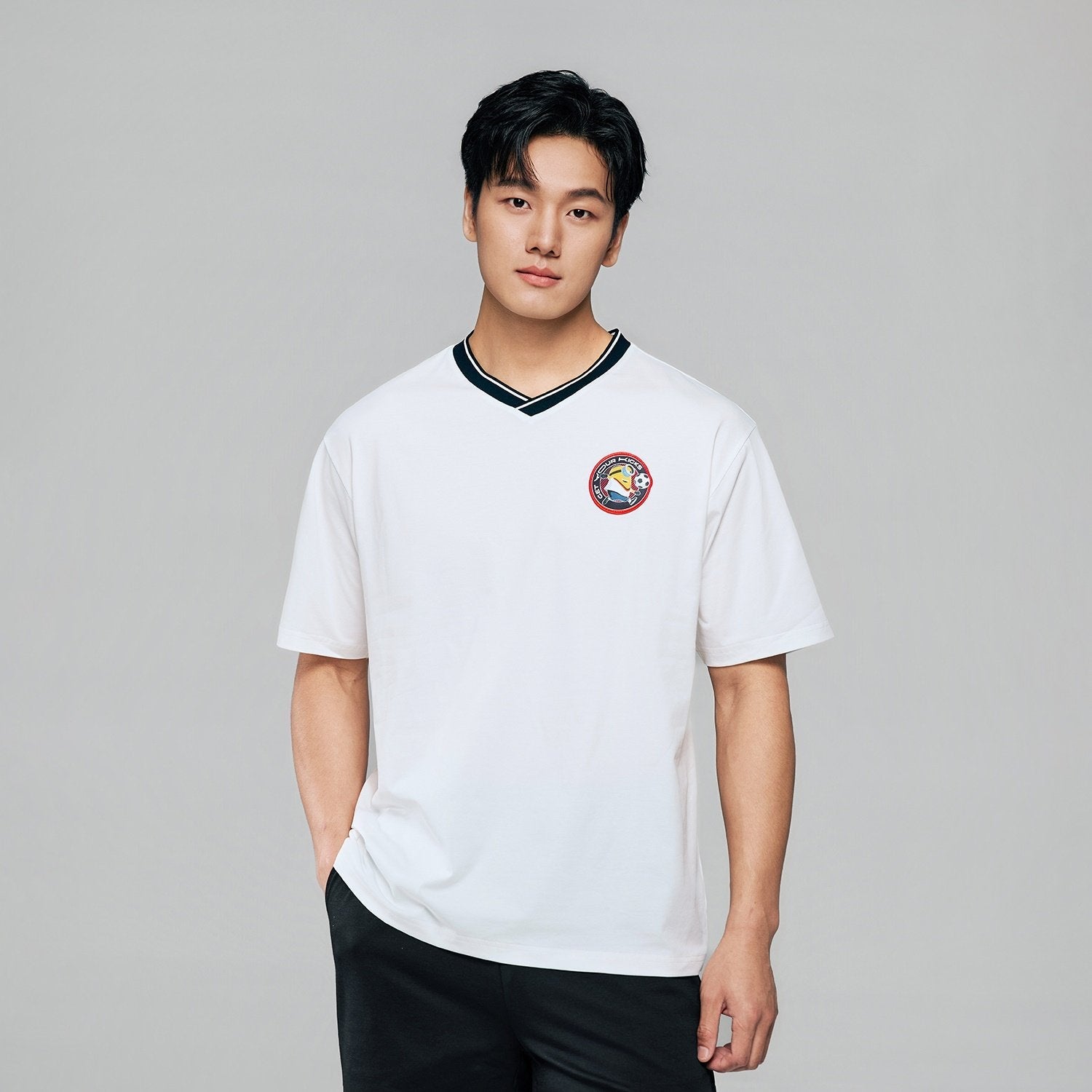 Men Relaxed Minions V-Neck World Cup Tee