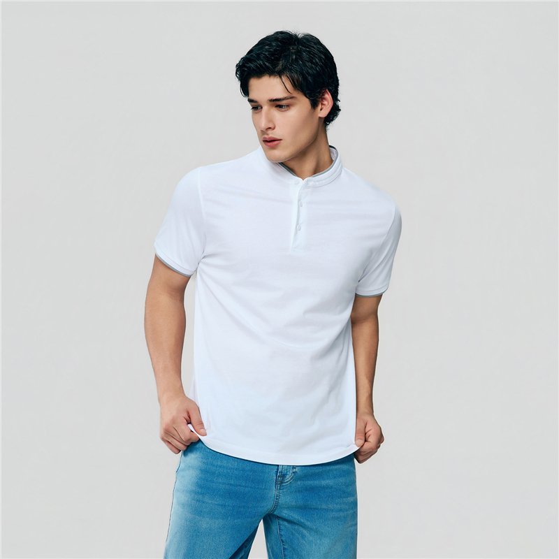 Men's Cotton Jersey Henley Short Sleeve Slim Fit Tee