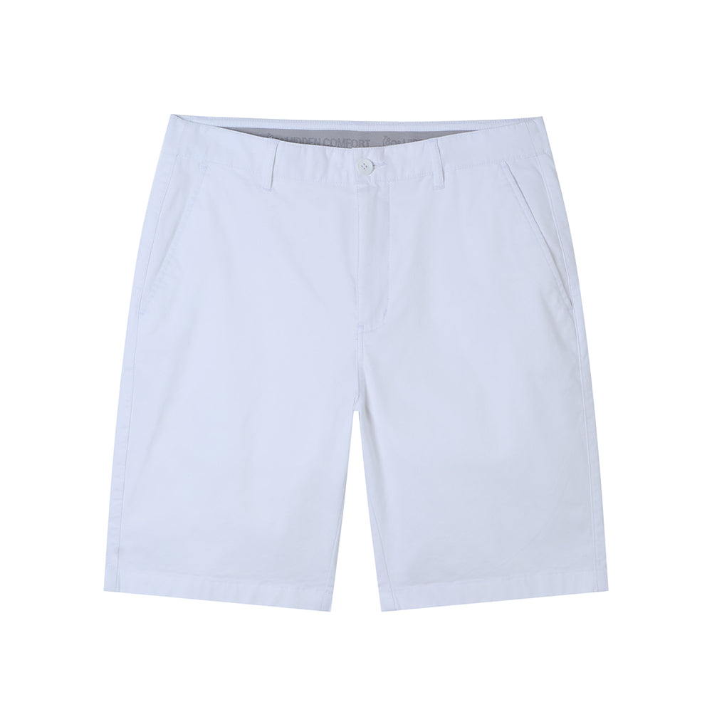 Men's Slim Twill Bermuda Shorts With Stretch Waist