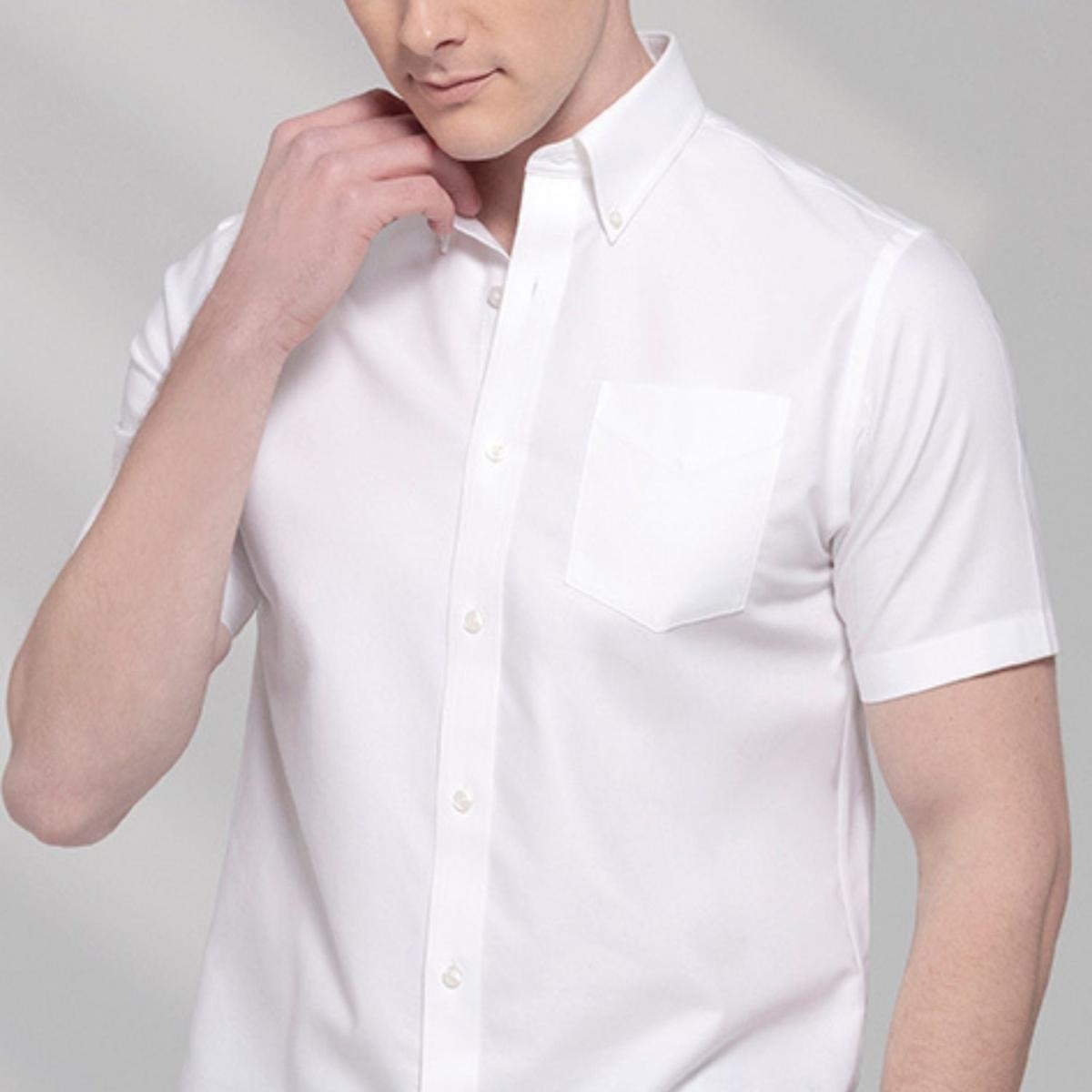 Men's Wrinkle-Free Short Sleeve Cotton Oxford Shirt