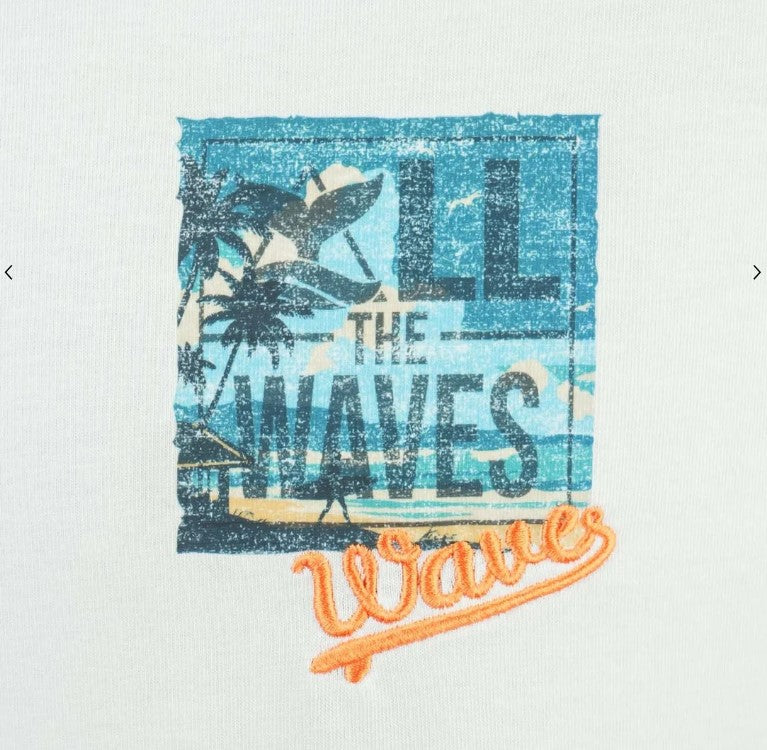 Men's Wave Print Jersey Print Tee