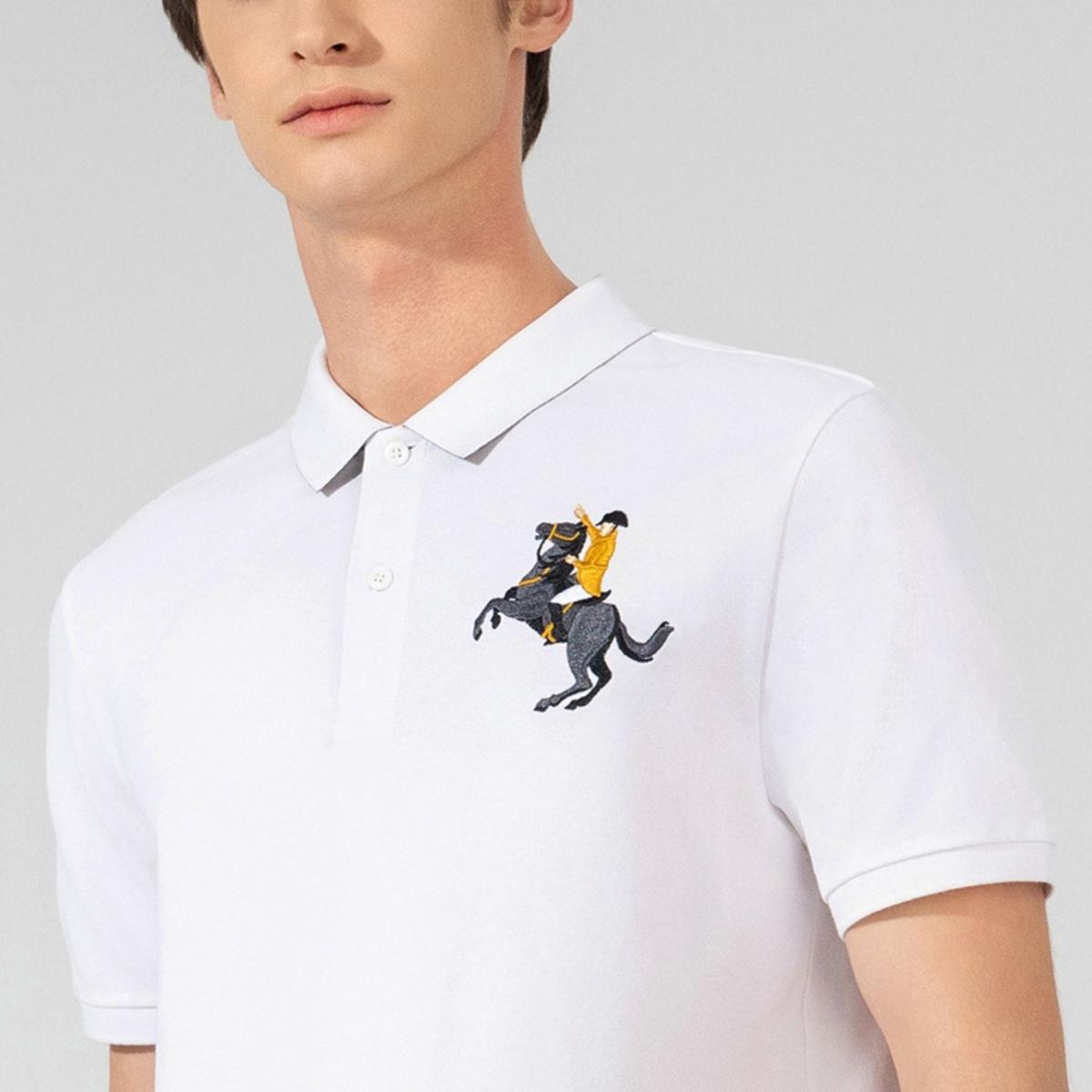 Men's Slim Fit Cotton Short Sleeve Napoleon Polo