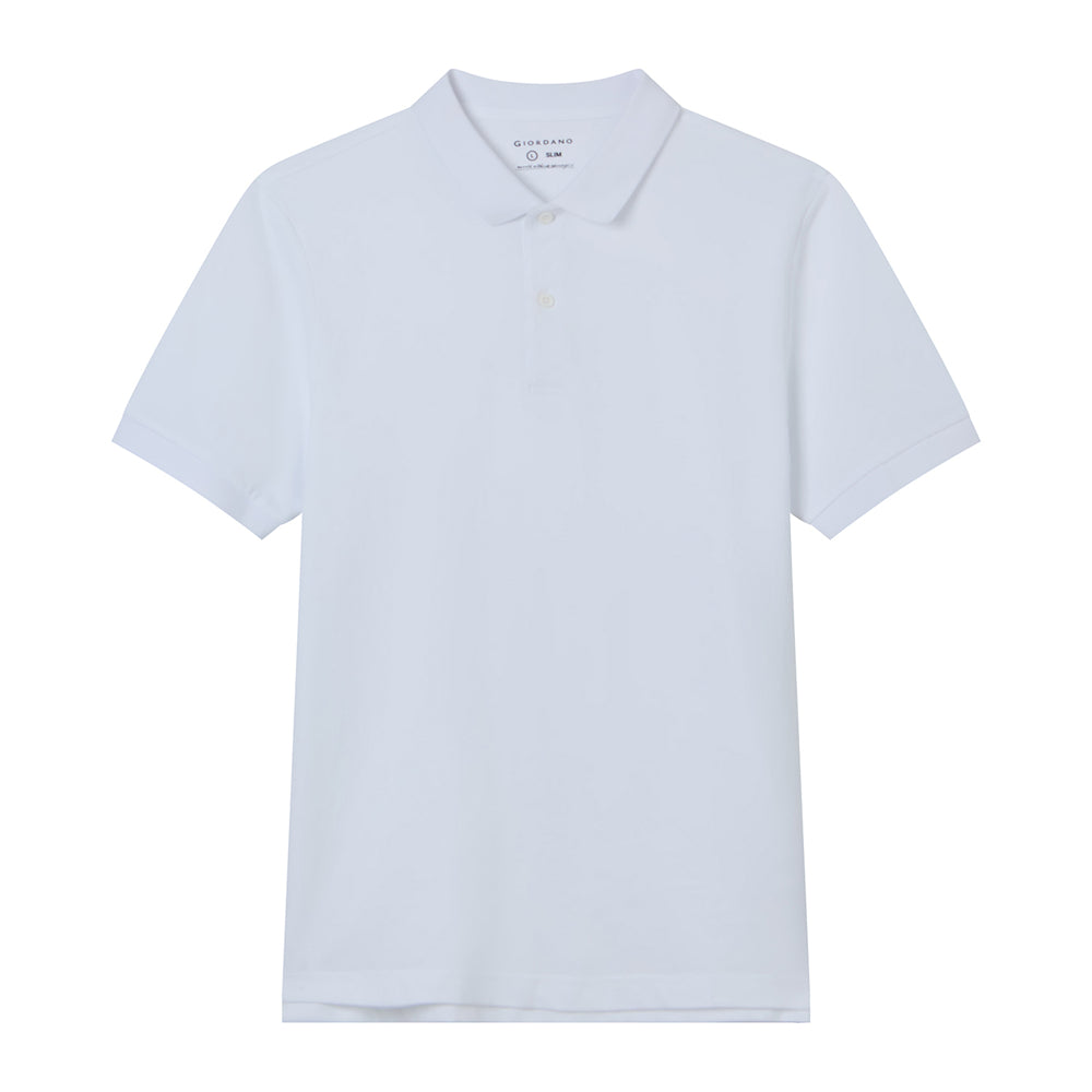 Men’s Slim Solid Pique Cotton Lycra Polo with Flat Knit Collar & Soft Finish