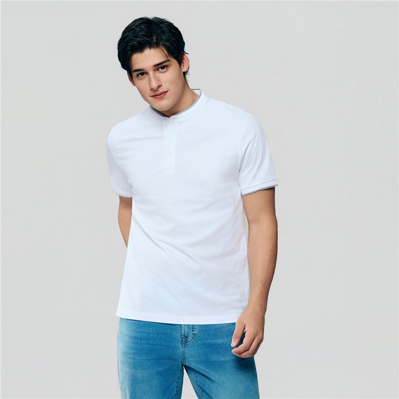 Men's Cotton Jersey Henley Short Sleeve Slim Fit Tee