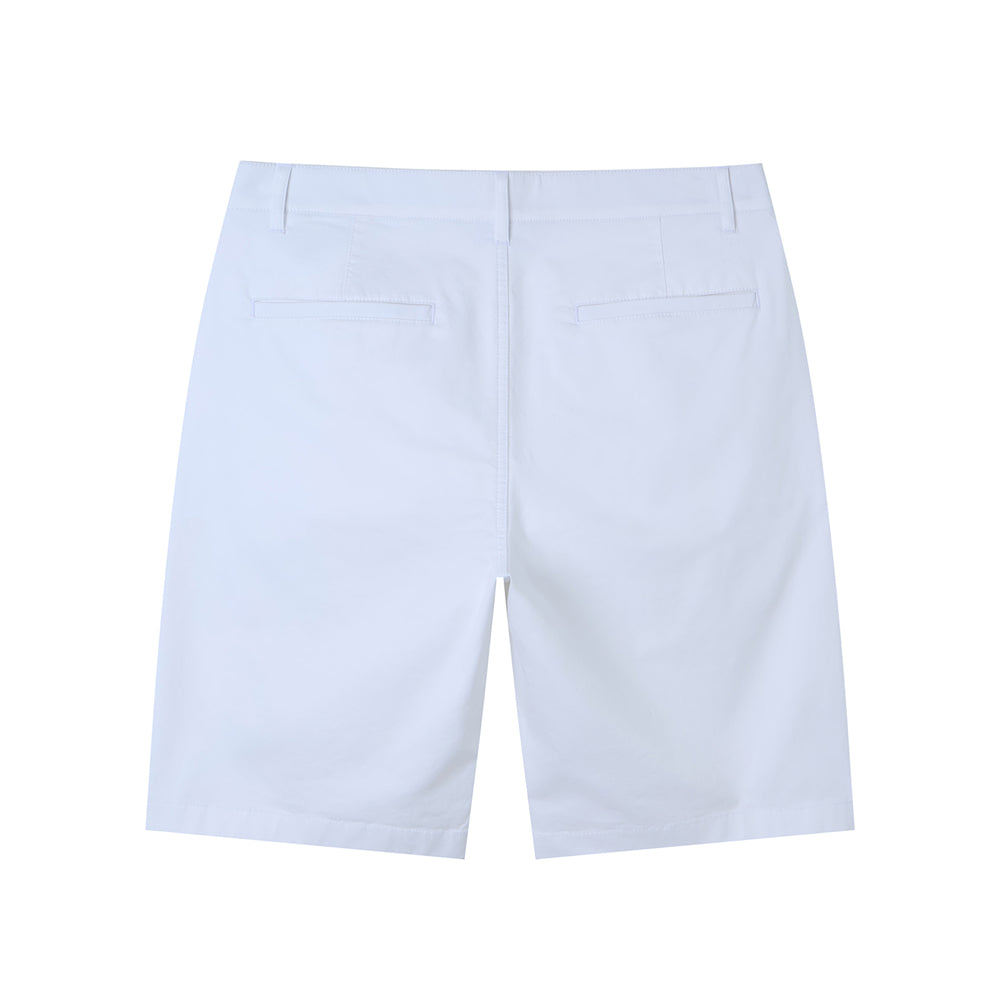 Men's Slim Twill Bermuda Shorts With Stretch Waist