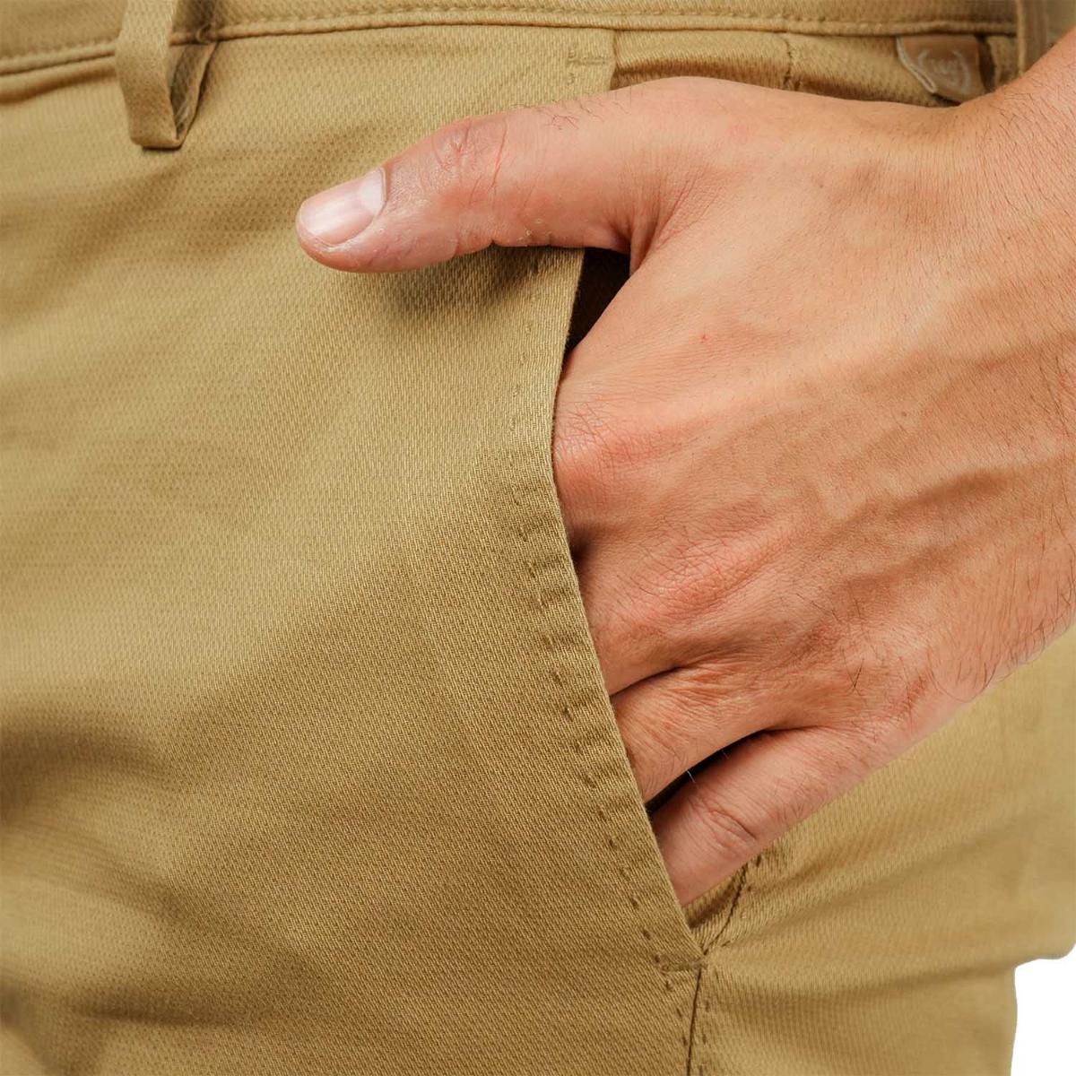 Men's Low Rise Slim Fit Cotton Twill Khakis