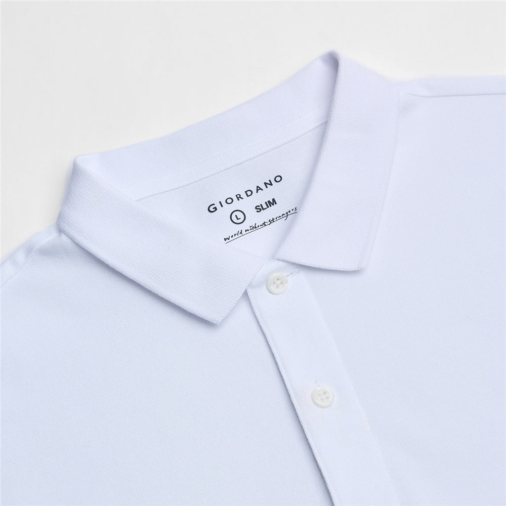 Men’s Slim Solid Pique Cotton Lycra Polo with Flat Knit Collar & Soft Finish