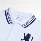 Men’s Cotton Slim Polo with 3D Lion Embroidery