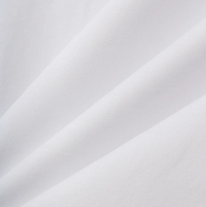 تي شيرت قطني جيرسي بطبعة نحيفة وأكمام قصيرة ورقبة دائرية