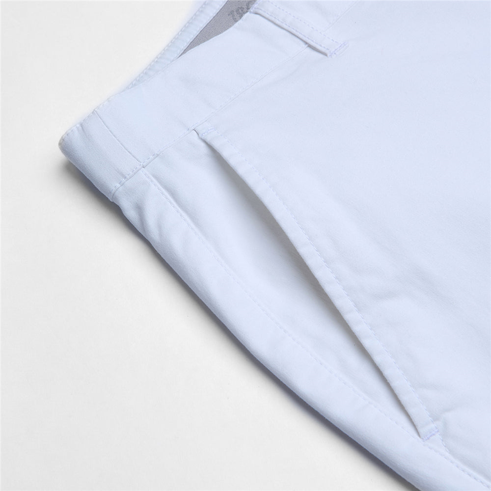 Men's Slim Twill Bermuda Shorts With Stretch Waist