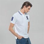 Men’s Cotton Slim Polo with 3D Lion Embroidery