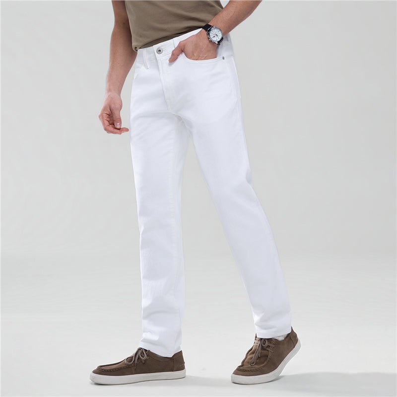 Men's Skinny Taper Stretch Denim Jeans With Elastic Waist