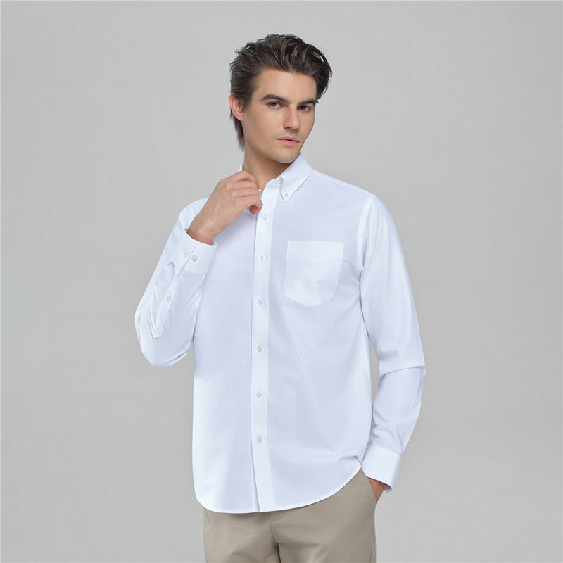 Men’s Cotton Long-Sleeve Wrinkle-Free Shirt