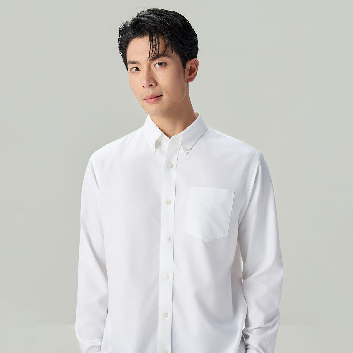 Men’s Cotton Long-Sleeve Wrinkle-Free Shirt