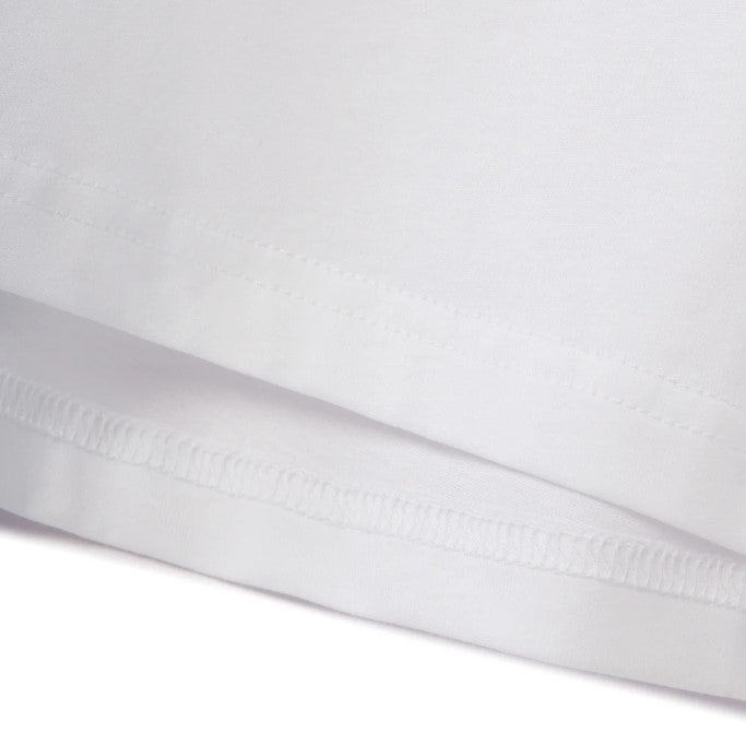 تي شيرت قطني جيرسي بطبعة نحيفة وأكمام قصيرة ورقبة دائرية