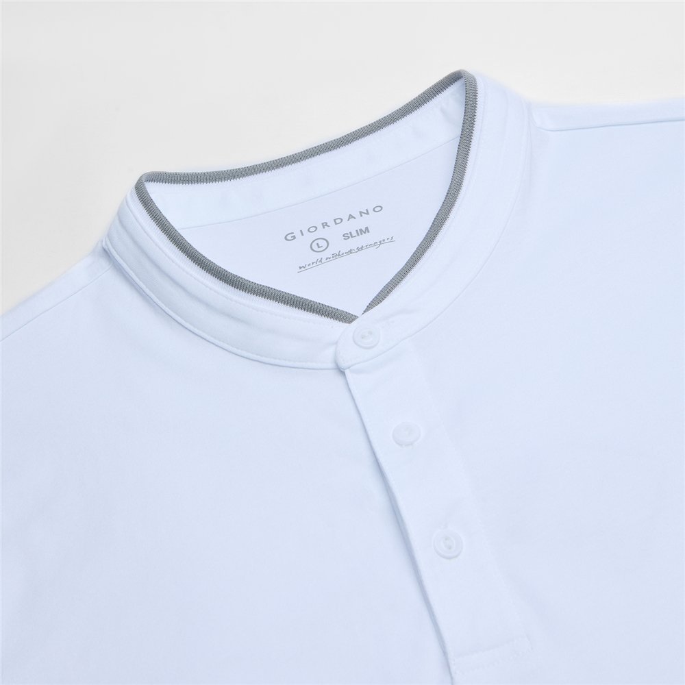 Men's Cotton Jersey Henley Short Sleeve Slim Fit Tee