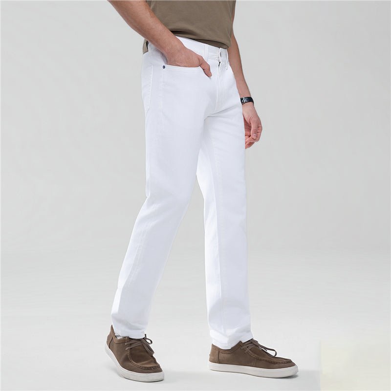 Men's Skinny Taper Stretch Denim Jeans With Elastic Waist