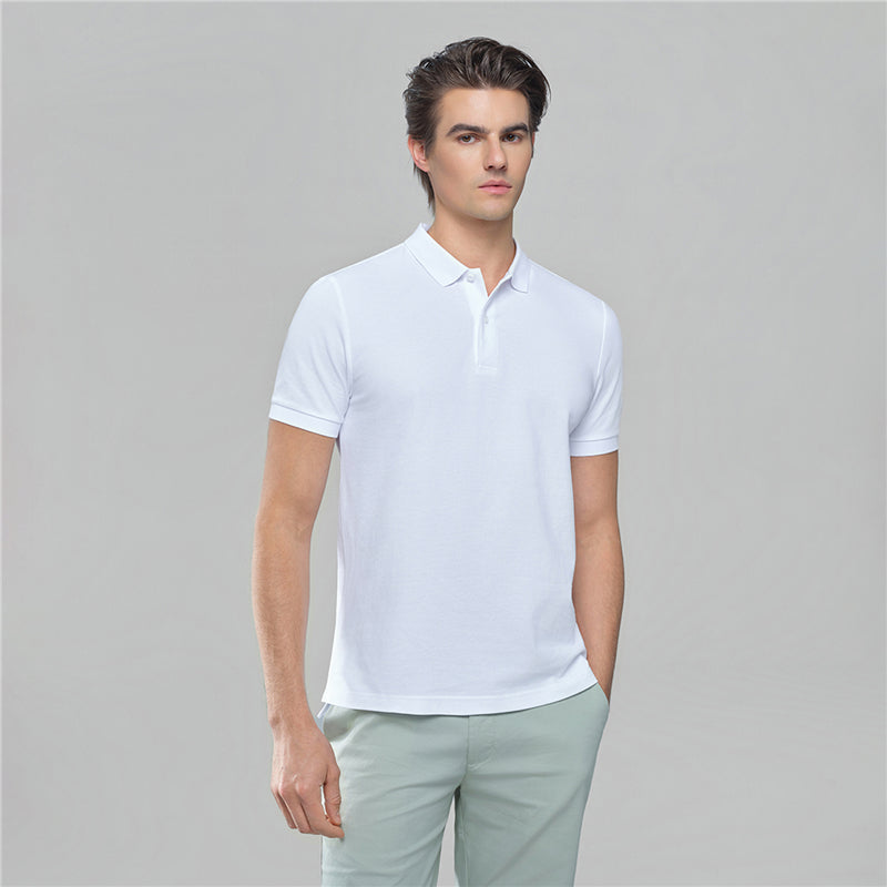 Men’s Slim Solid Pique Cotton Lycra Polo with Flat Knit Collar & Soft Finish