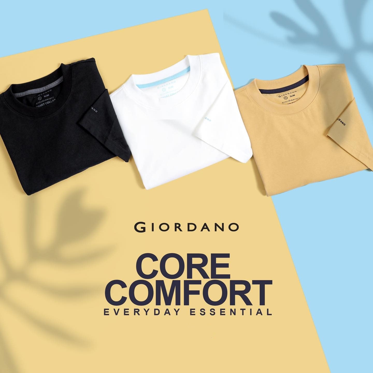 Men's Giordano Cotton Crewneck Slim Fit Tee - Short Sleeve