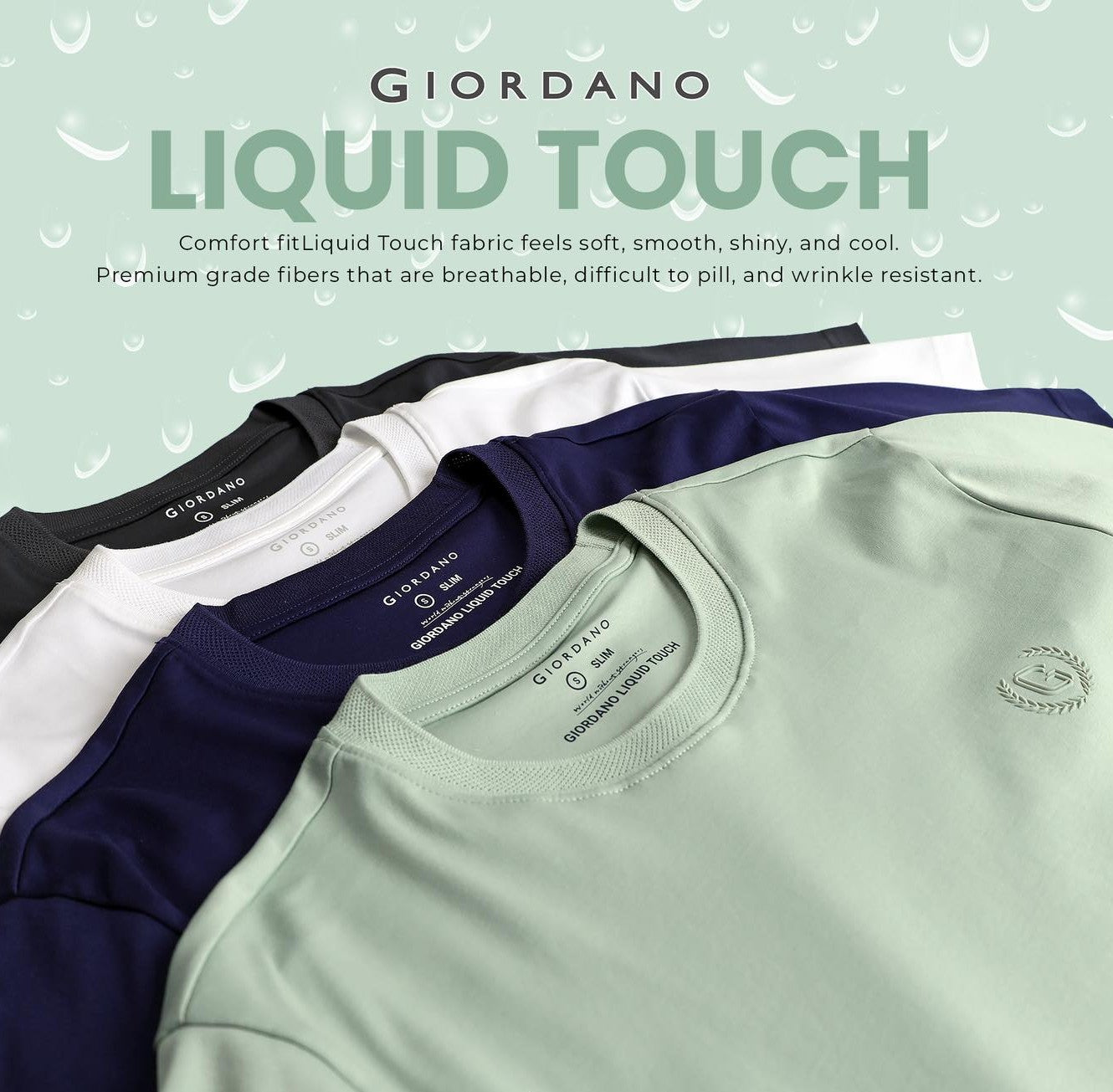 Men's Slim Fit Liquid Touch Smart Collar Tee