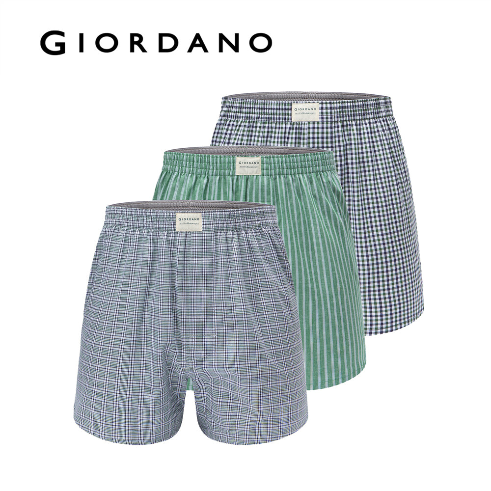 Men's Regular Fit Cotton Poplin Boxers 3-Pack