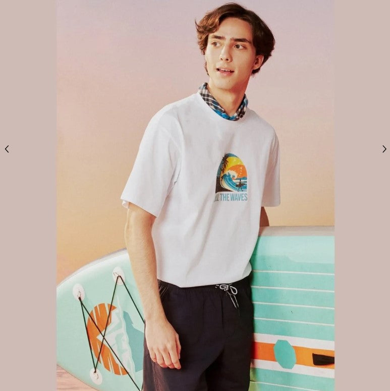 Men's Wave Print Jersey Print Tee