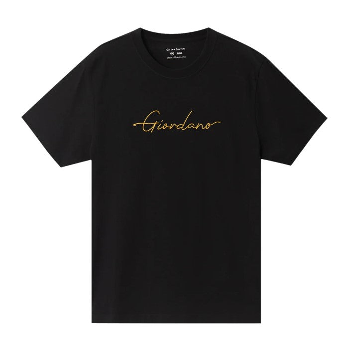 Men's Cotton Crewneck Tee With Signature Print