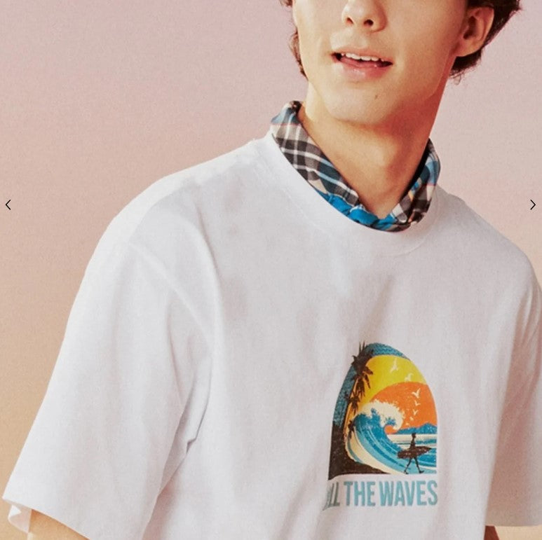 Men's Wave Print Jersey Print Tee