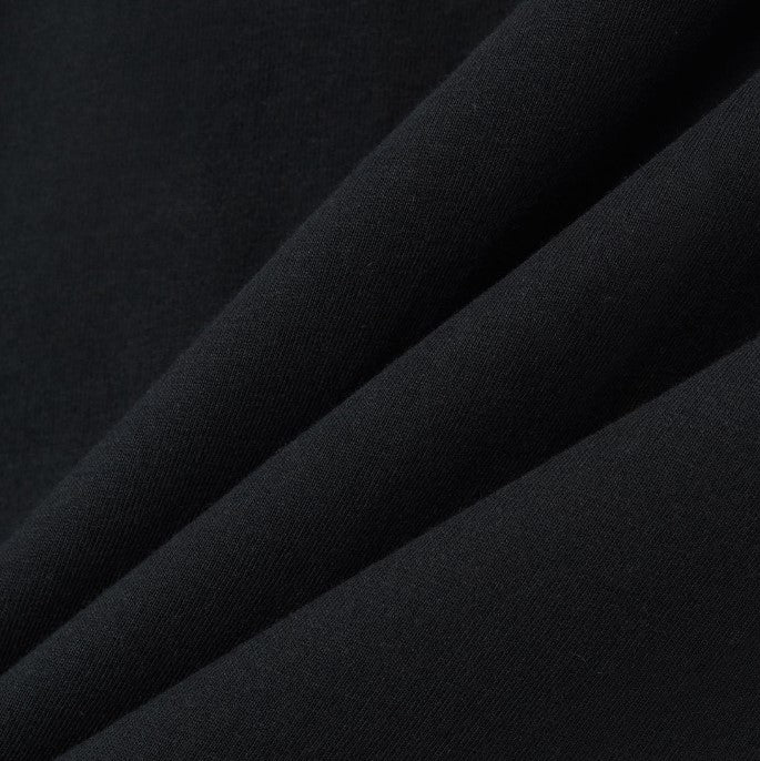 تي شيرت قطني جيرسي بطبعة نحيفة وأكمام قصيرة ورقبة دائرية