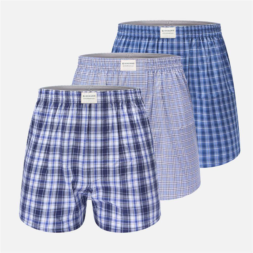 Men's Regular Fit Cotton Poplin Boxers 3-Pack