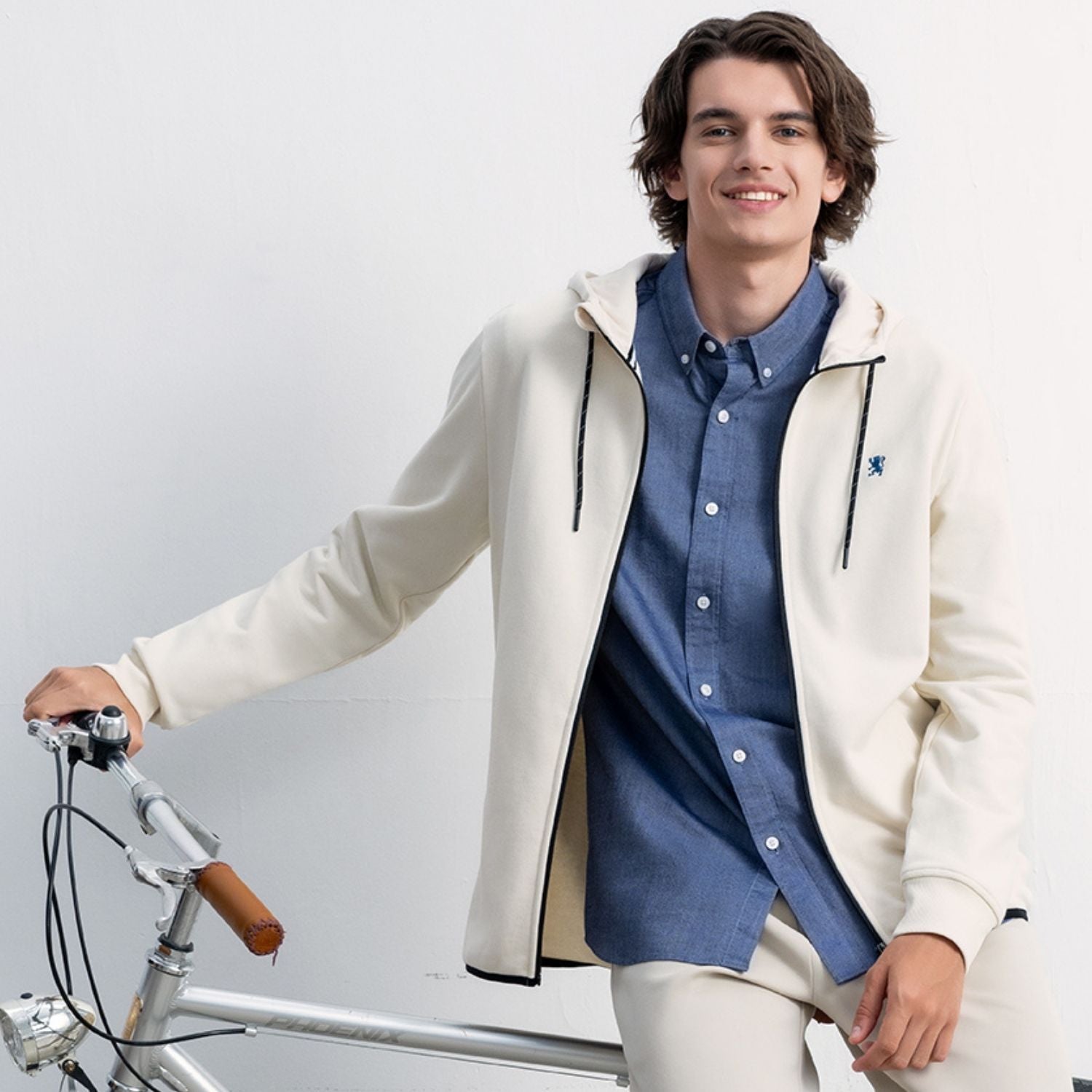 Men's Slim Fit French Terry Knit Hoodie Jacket