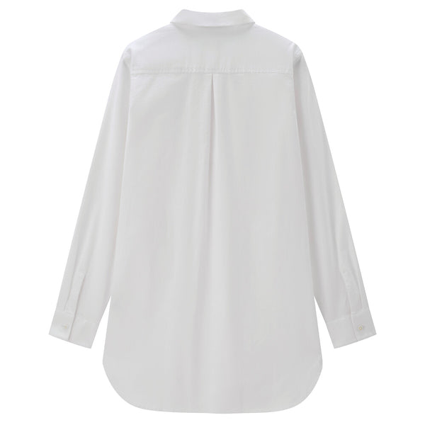 Women's Oxford Woven Collar Long Sleeve Shirt